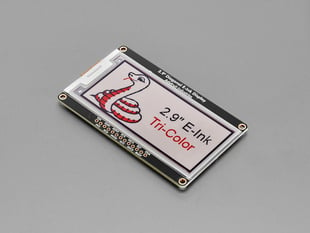 Angled Shot of the Adafruit 2.9" Red/Black/White eInk Display Breakout - THINK INK