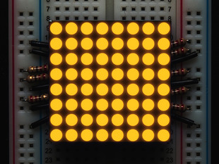 Small 1.2" 8x8 Ultra Bright Yellow-Orange LED Matrix.