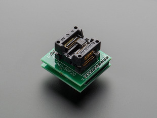 Angled shot of SMT Test Socket - SOIC-20 Medium Breakout.