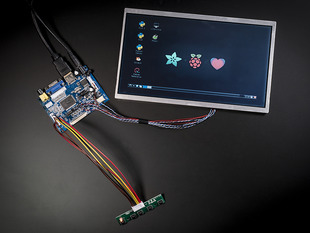 Top down view of a Pixel Qi 10" Display with Controller.