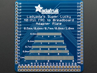 Top view shot of a Adafruit Multi-pitch FPC Adapter - 40 Pin 0.5/0.6/0.7/0.8/1.0mm.