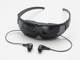 Cyber glasses with earbuds