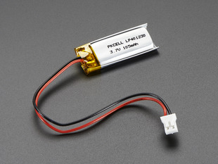 Lithium Ion Polymer Battery 3.7v 100mAh with JST 2-PH connector