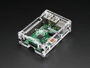 Angled shot of assembled Enclosure for Raspberry Pi Model B+/Pi 2/ Pi 3.