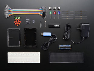 A collection of electronic parts included in kit.