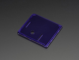 Angled shot of purple lid for Raspberry Pi Model A+ Case.