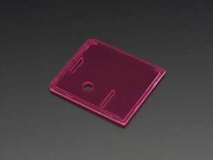 Angled shot of pink lid for Raspberry Pi Model A+ Case.