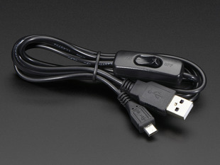 USB Cable with Type A and Micro B ends and switch in center