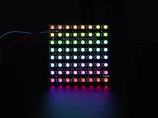 Adafruit NeoPixel NeoMatrix 8x8 - 64 RGBW LED Pixel Matrix lit up rainbow and white