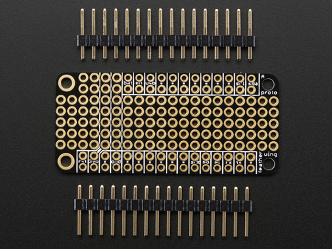 Prototyping feather wing PCB with loose headers