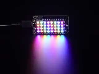 Video of a NeoPixel FeatherWing lighting various colors. 