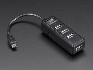 USB Mini Hub with Power Switch - OTG Micro-USB