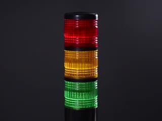 Tower Light with Red Yellow and Green segments lighting up