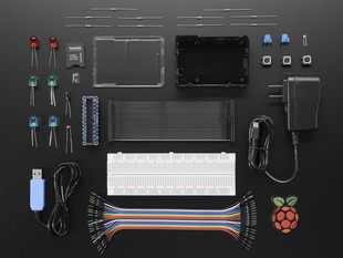 A collection of electronic parts included in kit.