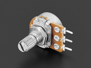 Breadboard Friendly Panel Mount 10K potentiometer log.