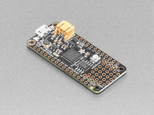 Angled shot of rectangular microcontroller.