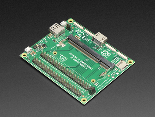 Angled shot of large Raspberry Pi Compute Module I/O Board.