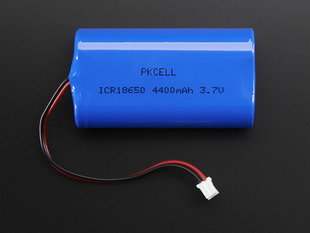 Lithium Ion Battery Pack with two round cells 3.7V 4400mAh with JST PH connector