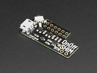 Angled shot of a Pimoroni OnOff SHIM for Raspberry Pi. 