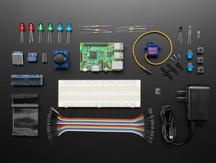 A collection of electronic parts included in kit.