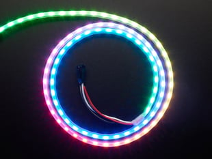 Top down view anAdafruit NeoPixel Digital RGB 90 LED-per-meter strip.