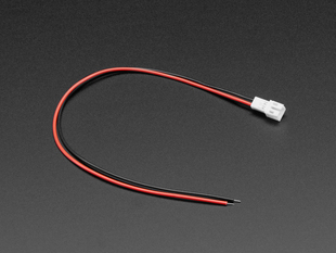 Top view shot of JST PH 2-Pin Cable - Male Header - 200mm.