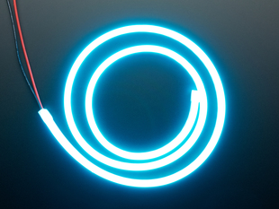 Coil of neon-looking ice blue light