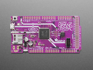 Overhead shot of long, purple, rectangular development board.