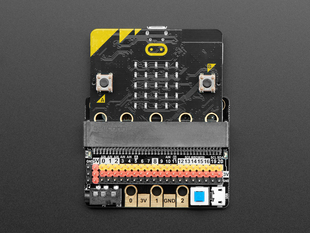 Top down view of a KittenBot IO:bit with a micro:bit inserted. 