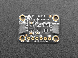 Top down view of a Adafruit MSA301 Triple Axis Accelerometer.