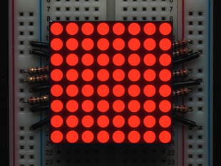 Small 1.2" 8x8 Ultra Bright Red LED Matrix.