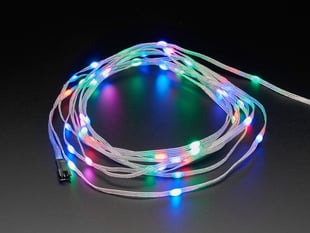 Demo Shot of the Adafruit Soft Flexible Wire NeoPixel Strand - 50 NeoPixels.