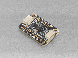 Angled shot of a rectangular accelerometer breakout board.