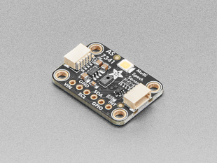 Angled shot of black, rectangular light sensor breakout.