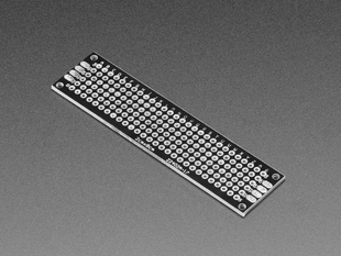 Angled shot of single Universal Proto-board PCB 2cm x 8cm