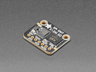 Angled shot of a Adafruit SPI Flash SD Card. 