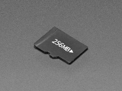 Angled shot of Small microSD card 256mb