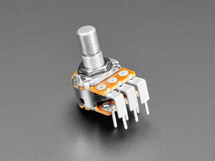 Angled shot of dual-gang potentiometer