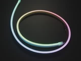 Video of an LED strip lighting up cool white LEDs and rainbow LEDs.