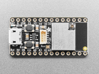 Overhead shot of black, rectangular microcontroller.