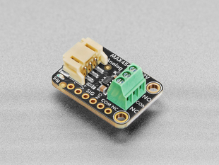 Angled shot of rectangular analog SPDT switch breakout board.