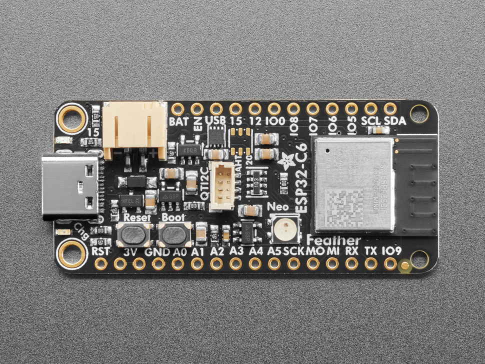 Overhead shot of rectangular dev board.