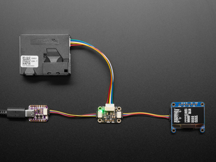 Demo Shot of the Adafruit SEN54 or SEN55 Adapter Breakout - STEMMA QT / Qwiic.