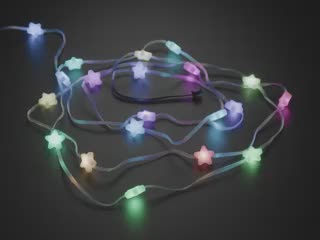 Video of glowing star-shaped LED strip.