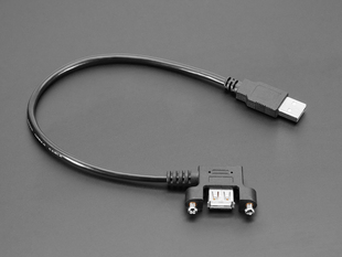 Angle Shot of the Panel Mount USB Cable - A Male to A Female.