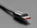 Close-up of one USB-C connector on cable.