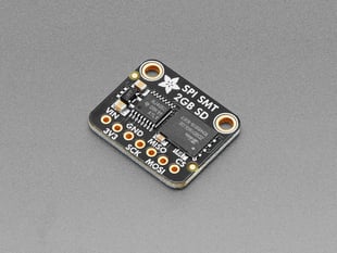 Angled Shot of the Adafruit SPI Flash SD Card - XTSD 2 GB.