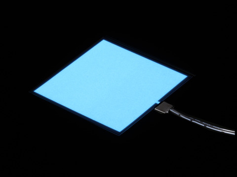 Lit square of white EL sheet - 