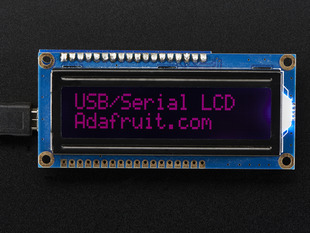 USB + Serial Backpack Kit with 16x2 RGB backlight negative LCD - RGB on Black.