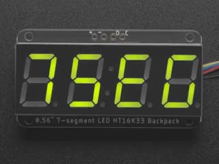 Green 7-segment clock display with all segments lit